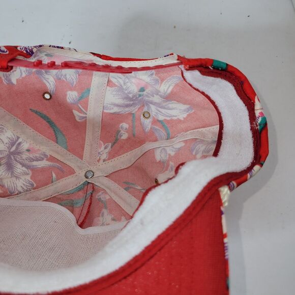 Vtg Freightliner Hat Cap Red Trucker Snapback Truck San Sun Retro 80s 90s Floral - Picture 14 of 16